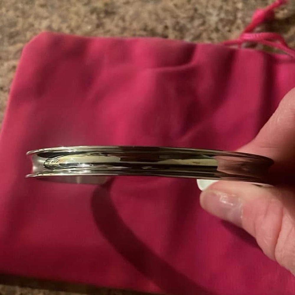 Silver tone engraved bracelet